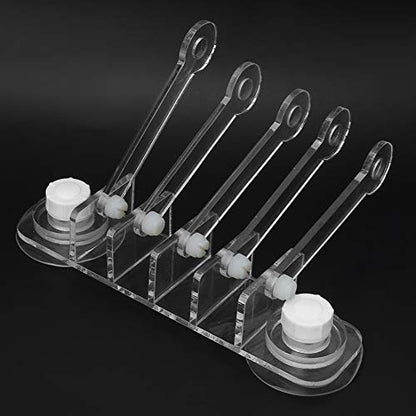 Acrylic Transparent Five Claw Life Tree Frag Rack Base, SPS Holder with 5 - Hole Design, 180 - Degree Adjustable Arms and Strong Suction Cup for Reef Aquarium