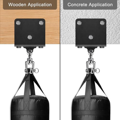 Kipika Heavy Bag Hanger Wall Mount Punching, Heavy Duty Boxing Bag Bracket for Home Gym Indoor Training, Adjustable & Rotatable Punching Bag Bracket for Boxing, Muay Thai - color: ‎H: 360° Swivel beam hanger