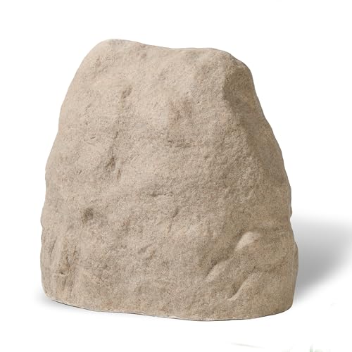 Small Fake Rock Cover 11” – Heavy Duty Fiberglass Landscape Rock for Sprinkler Valves & Utilities – Natural Sandstone
