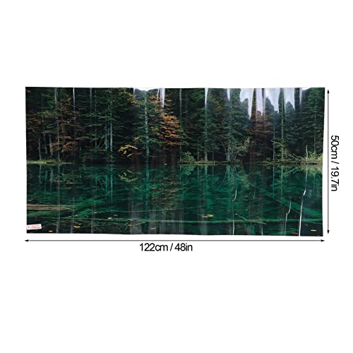 3D PVC Self Adhesive Fish Tank Wallpaper Sticker, Lake Reflection Pattern, for Aquarium Fish Tank Decoration, Premium 1 Roll (122 * 50CM)