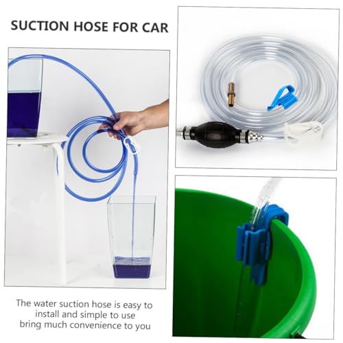 FRCOLOR Manual Suction Siphon Pump Hose Set, Flexible Oil and Water Transfer Tube for Car and Aquarium, Multipurpose Liquid Extraction Guide Tube