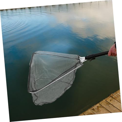 2pcs Foldable Collapsible Fishing Landing Net Heads Stainless Steel Solid Triangular Mesh Replacement for Kayak Freshwater Fish Catching Net Diameter 50cm Depth 30cm Without Handle