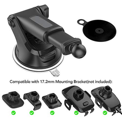 Replacement Suction Cup Mount Part, with Replacement Dashboard Pad Disc, 17.2mm Ball Joint Suction Cup with Adhesive Mounting Disk for Phone Mount Holder, Magnetic Mount, Windshield/GPS