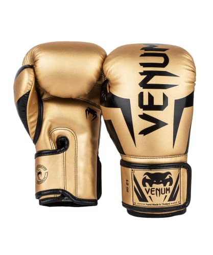 Venum Elite Boxing Gloves - color: Gold/Black, size: 10-Ounce