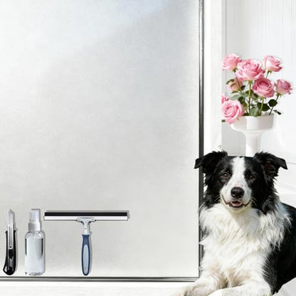 Decorative Static Cling Frosted Window Privacy Film - Anti-UV Heat Anti-Glare, Removable and Reusable Privacy Window Film for,Family,bathrooms,Offices,17.5 x 78.74Inch - size: 17.5inch x 78.74inch
