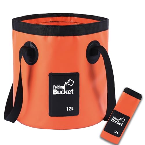 Collapsible Bucket with Handle, Lightweight 5 Gallon 20L Folding Water Container, Portable Wash Basin for Camping, Fishing, Gardening, Car Washing, and Outdoor Use