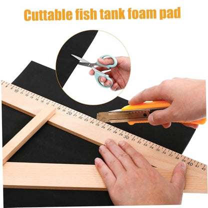 ibasenice Shockproof Nonslip Aquarium Pad Thick Mat for Fish Tank Bottom Anti-Aging Cushioning Mat for Reptile Terrarium and Floor Protection Black