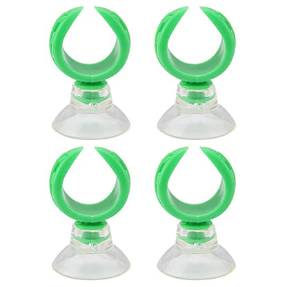 GLOGLOW Aquarium Suction Cup Airline Tube Holders Clips Adjust Shape for Fish Glass 15-18mm Tube Decoration (Green Inner Diameter 14.6mm)