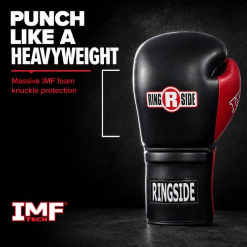 Ringside Lace IMF Tech Boxing Training Sparring Gloves - color: White, size: 14 OZ