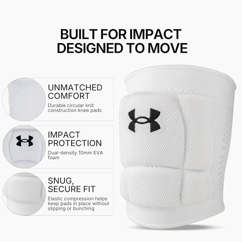 Under Armour Volleyball Knee Pads, Set of 2 - color: White, size: Youth