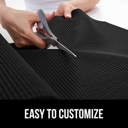 GORILLA GRIP powerGRIP Drawer Shelf and Cabinet Liner, Thick Strong Hold, Non-Adhesive Liners Protect Kitchen Cabinets and Cupboard, Bathroom Drawers, Easy Install, Breathable Mat, 12" x20', Black - color: Black, style: 12" x 20'