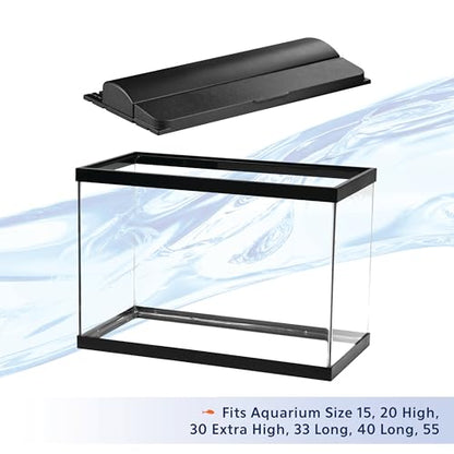 Aqueon LED Deluxe Fish Tank Aquarium Full Hood, Black, 24 Inch - size: 24"