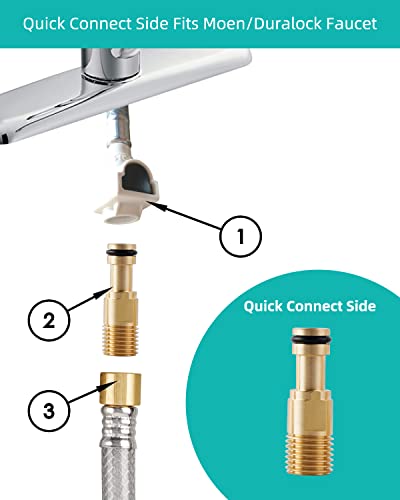 Universal Kitchen Sink Spray Attachment/Hose/Holder Set, Kitchen Side Sprayer Compatible with Moen/Delta Faucet, Kitchen Sink Faucet Sprayer Replacement, Brushed Nickel Finish