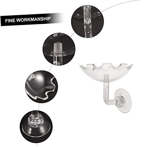 Kisangel 2pcs Acrylic Shrimp Feeder with Cup Transparent Feeding Bowl for Aquarium Easy to Install Shrimp Food Holder and Convenient Feeding Dish for Reptiles and Ornamental Fish