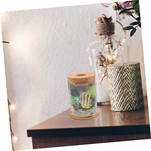 MERRYHAPY Landscape Glass Terrarium Bowl for Hydroponic Plants Decorative Fish Tank for Desktop Small Betta Aquarium Mat