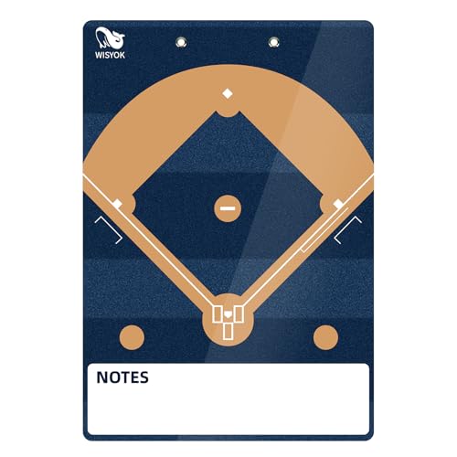 WISYOK Baseball Clipboard, Dry Erase, Deep Blue | Marker, Double Sided, Lineup Board for Coaches, Strategy, Practice, Game Day - style: Baseball Deep Blue