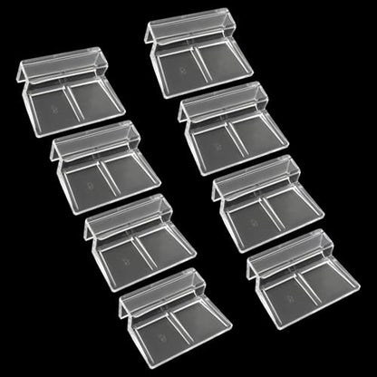 Murtenze 8 PCS Aquarium Lid Clips, 8mm Clear Acrylic Fish Tank Holder Support Clamps for Rimless Aquariums - size: 8mm
