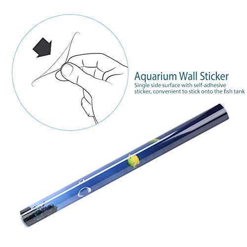 GLOGLOW Aquarium Poster, Aquarium Poster Decorative Fish Terrarium Background Poster Thicken PVC Adhesive Static Cling Wallpaper Sticker(61×30cm) Backgrounds