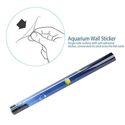 GLOGLOW Aquarium Poster, Aquarium Poster Decorative Fish Terrarium Background Poster Thicken PVC Adhesive Static Cling Wallpaper Sticker(61×30cm) Backgrounds