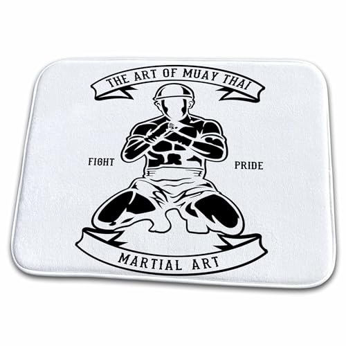3dRose Bathroom Bath Rug Mat - Image of Martial Arts Fighter. The Art of Muay Thai. Fight Pride Alexis Design - Vintage