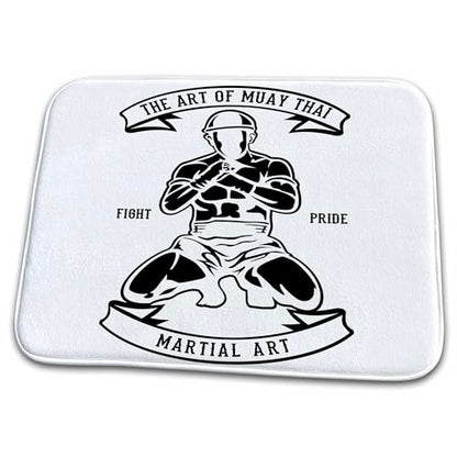 3dRose Bathroom Bath Rug Mat - Image of Martial Arts Fighter. The Art of Muay Thai. Fight Pride Alexis Design - Vintage