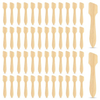 Bamboo Cosmetic Spatulas (50 Pack) – Biodegradable Spatula for Creams, Skincare & Crafts | Essential Esthetician Supplies | Eco-Friendly Makeup Applicator for Lotion & Facial Use | Natural BPA Free