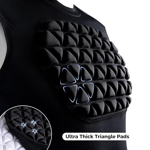 Adult Baseball Chest Rib Protector Padded Compression Shirt - color: Black, size: Small