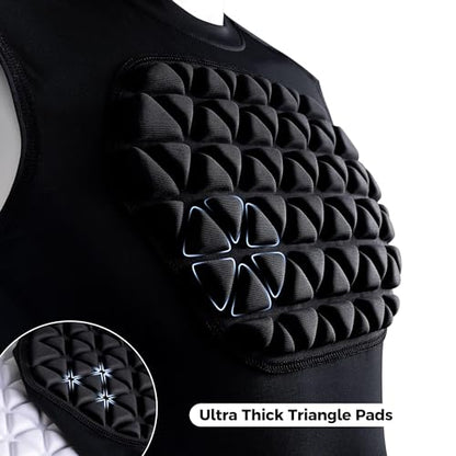 Adult Baseball Chest Rib Protector Padded Compression Shirt - color: Black, size: Small