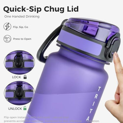 32oz Clear Tritan Water Bottle with Chug Lid - color: Purple