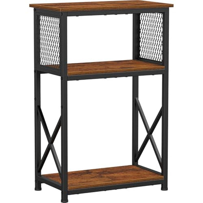 Snughome 10 Gallon Aquarium Stand, 3-Tier Storage Fish Tank Stand 220 lb Top, Fits 5/10 Gallon , Waterproof / Small Space, 20.47" x 11.42" x 30.91", Rustic Brown - color: Rustic Brown, size: 10 Gallon