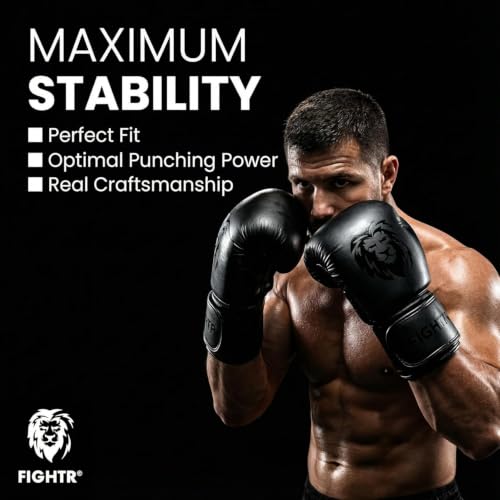 FIGHTR® Boxing Gloves - Pro Training Sparring Gloves - color: All Black, size: 14 oz