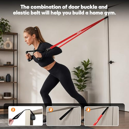 5-Pack Resistance Bands Set, Exercise Bands with Handles & Door Anchor, Stretch Bands for Pull Up Assistance, Home Gym & Strength Training
