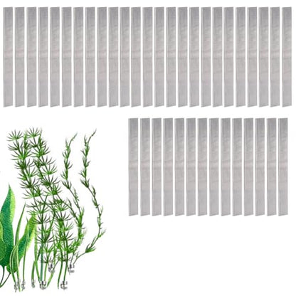 XIHIRCD 40pcs Aquarium Plant Weights, Metal Bendable & Cuttable Aquatic Plant Over Weight Anchors for Fish Tank Ponds Aquarium Prevent Plants Floating (Silver)