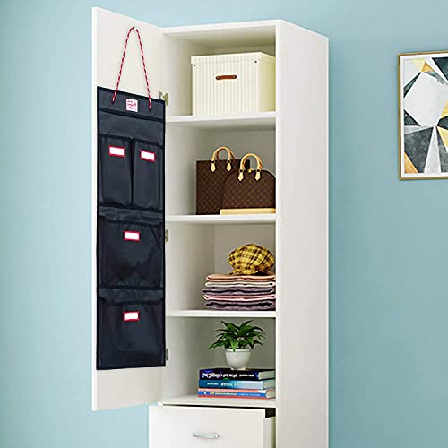 Rough Enough Locker Organizer, 4 Pockets Hanging for Gym Work Wall, Black - color: Black