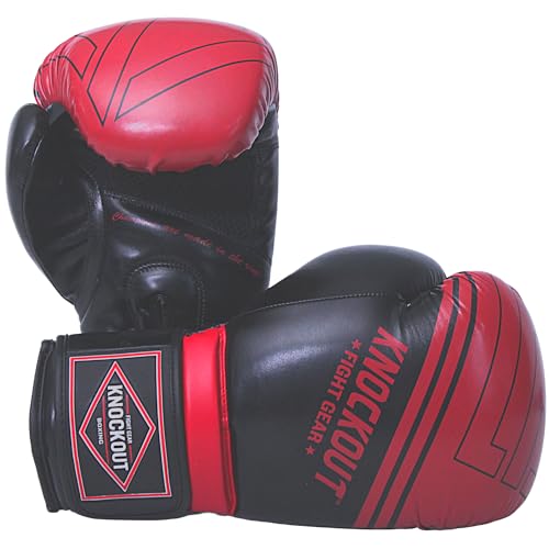Boxing Gloves & Muay Thai Shin Guards for Men and Women, MMA Kickboxing Shin Pads Set, Adjustable Shin Guards with Instep Protection, Sparring & Martial Arts Training Gear - color: Red/Black, size: 14 oz