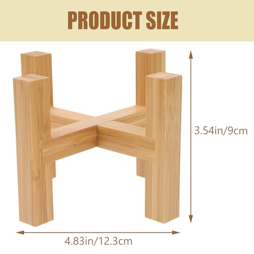 Wooden Flowerpot Stand with Non-slip Pads Four-legged Potted Plant Display Rack for Indoor Outdoor Decor Craft Adornment Base Holder for Flowerpots Fish Tanks