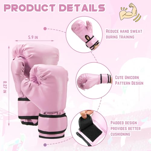 Arrowbash Kids Boxing Gloves and Headgear Set 6oz - color: Pink, style: Peach