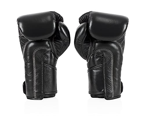 Fairtex BGV6 Angular Boxing Gloves, Locked Thumb Muay Thai MMA Kickboxing - color: Black, size: 14oz