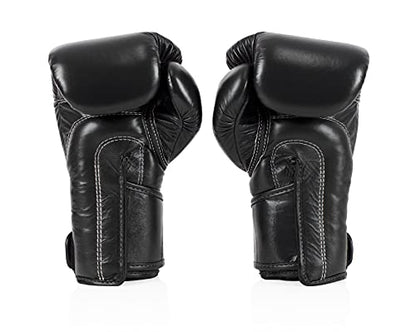 Fairtex BGV6 Angular Boxing Gloves, Locked Thumb Muay Thai MMA Kickboxing - color: Black, size: 14oz
