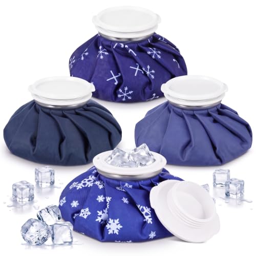 Honoson Reusable Ice Bags Hot Cold Therapy Leakproof,Snowflakes Style | Screw Cap Leak-proof Seal, For Injuries Swelling Bruises Fever, Soft Breathable Fabric Stays Flexible, Wide Opening Easy Fill - style: Snowflakes Style