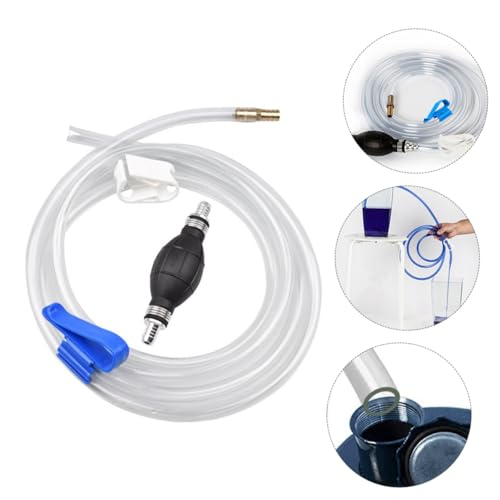 Manual Suction Hose Set for Vehicle and Home, Water and Oil Transfer Siphon Pump with Sturdy Guide Tube for Car Fuel and Aquarium Water Change