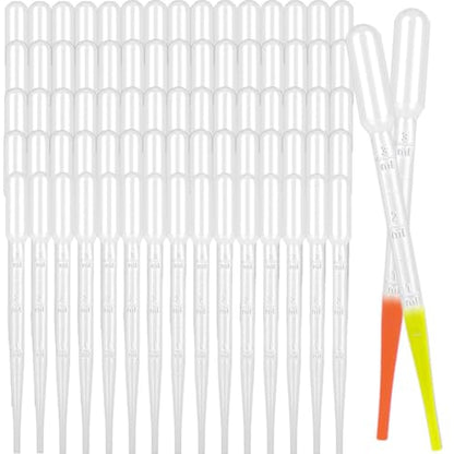 𝟭𝟱𝟬𝟬𝗣𝗰𝘀 𝟯𝗺𝗹 Plastic Pipettes - Disposable Eye Dropping Pipettes for Lab Science, Essential Oil, Home Use, Science Class, DIY Art, Medicine - size: 3ML