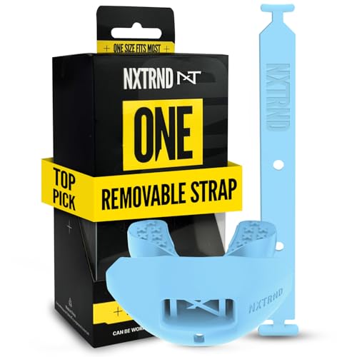 Nxtrnd One Football Mouth Guard, Strap Included, Fits Adult & Youth (Light Blue) - color: Blue