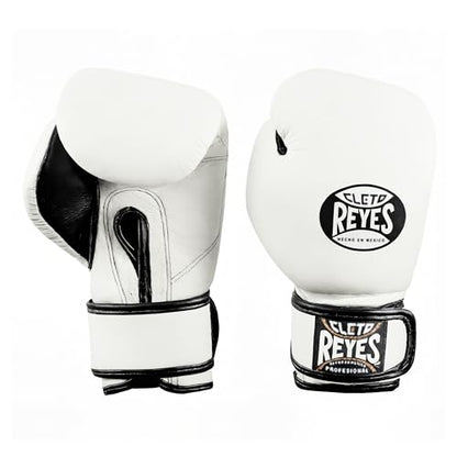 CLETO REYES Professional Boxing Gloves for Kids, Girls and Boys, Training, Sparring and Punching, MMA, Kickboxing, Muay Thai, Leather, Hook and Loop Closure, 3-5 Years, 5.6 oz - color: White