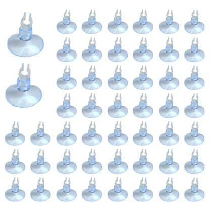 50Pcs Aquarium Suction Cups with Clips Airline Hose Holders for Tubing Small Clear Cup Clamps for Fish Tank Air Line Mini Heater Tube Holder Clamp Clips for Aquarium Air Accessories 3/16