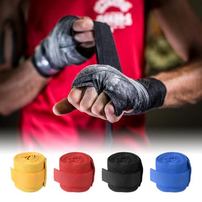 PATIKIL Boxing Hand Wraps, Elastic Boxing Wraps Cotton Fist Mitts Wrist Straps Protection for Muay Thai Martial Art - color: Black, size: 197 inch