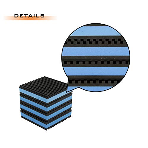 4 Pack Rubber Anti-Vibration Pads, 4 x 4 x 7/8 inches Heavy Duty EVA Vibration Isolation Pads Mats for HVAC, Washers, Compressors, Treadmills, Air Conditioner