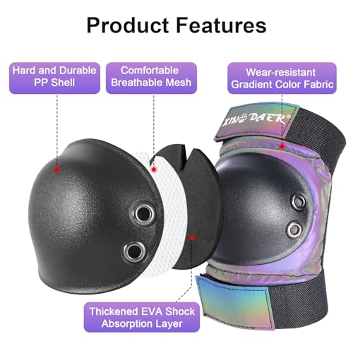 Skating Protective Gear Adult, Knee Pads for Women/Men /Youth, Skate Pads Adult Knee and Elbow Pads with Wrist Guards for Roller Skating, Skateboard, Skateboarding and Scooter