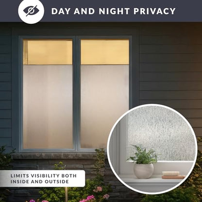 Rain Window Privacy Film by Artscape - Decorative Textured Glass Design, Static Cling, Blocks Views, Not Light, UV Protection, Non-Adhesive Water-Applied Installation, Made in USA - 36 x 72 Inch