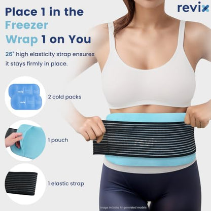 REVIX Extra Large Gel Ice Packs Reusable, 2 Packs Cold Compress - color: Blue, size: Extra Large 14 x 7 Inch